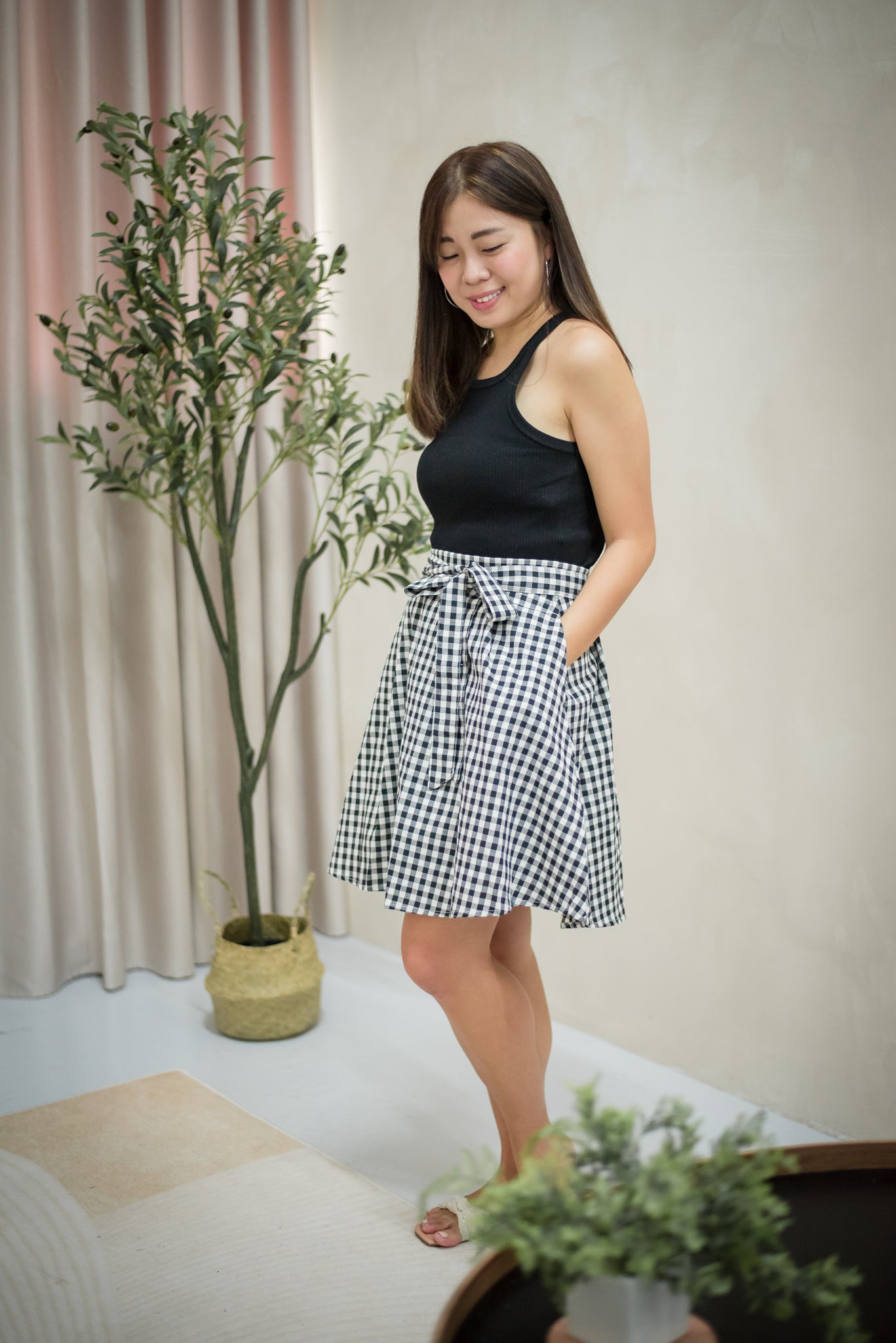 Veldah Gingham Swing Skirt