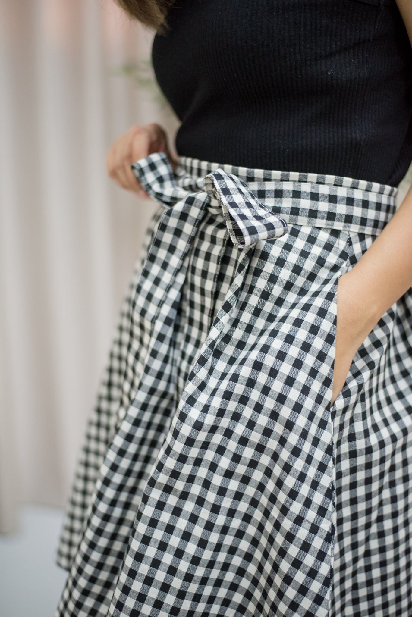 Veldah Gingham Swing Skirt