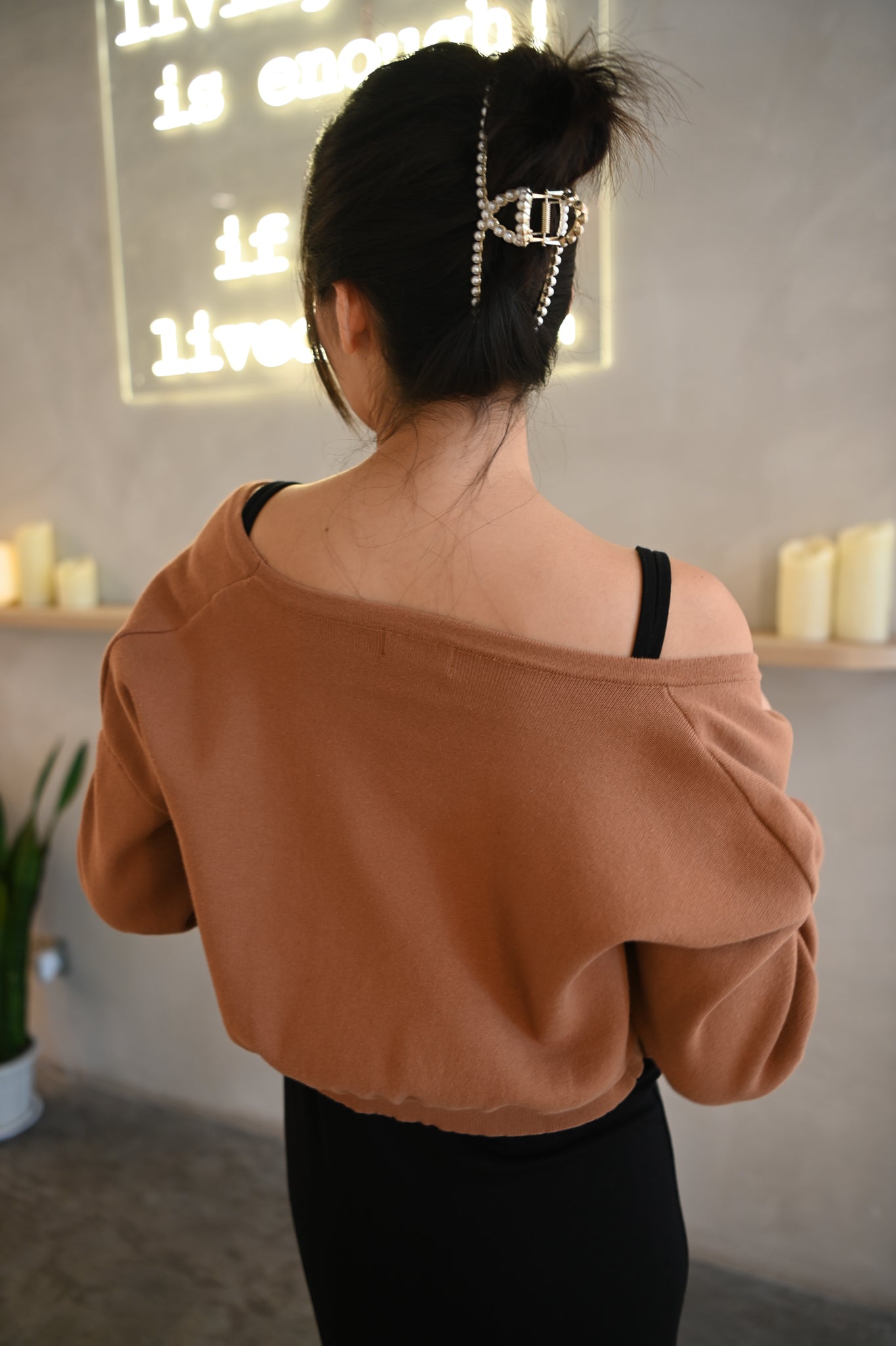 Railey Balloon Sleeve Knitted Cardigan (Caramel)