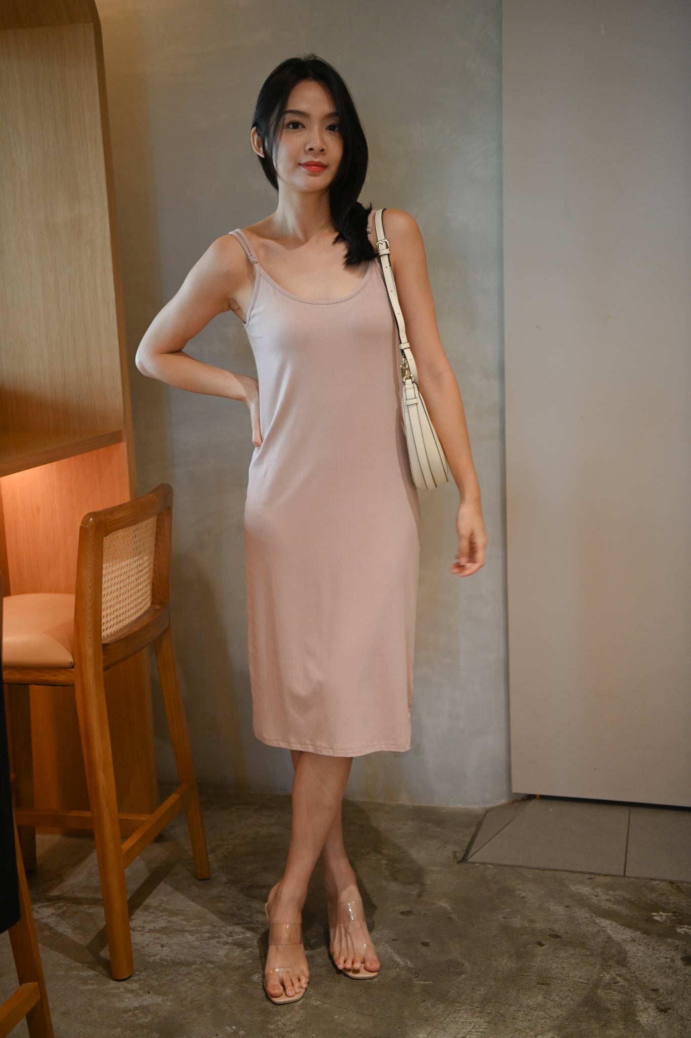 Sheena Bodycon Midi Dress (Dusty Pink) *Ultra Comfy*