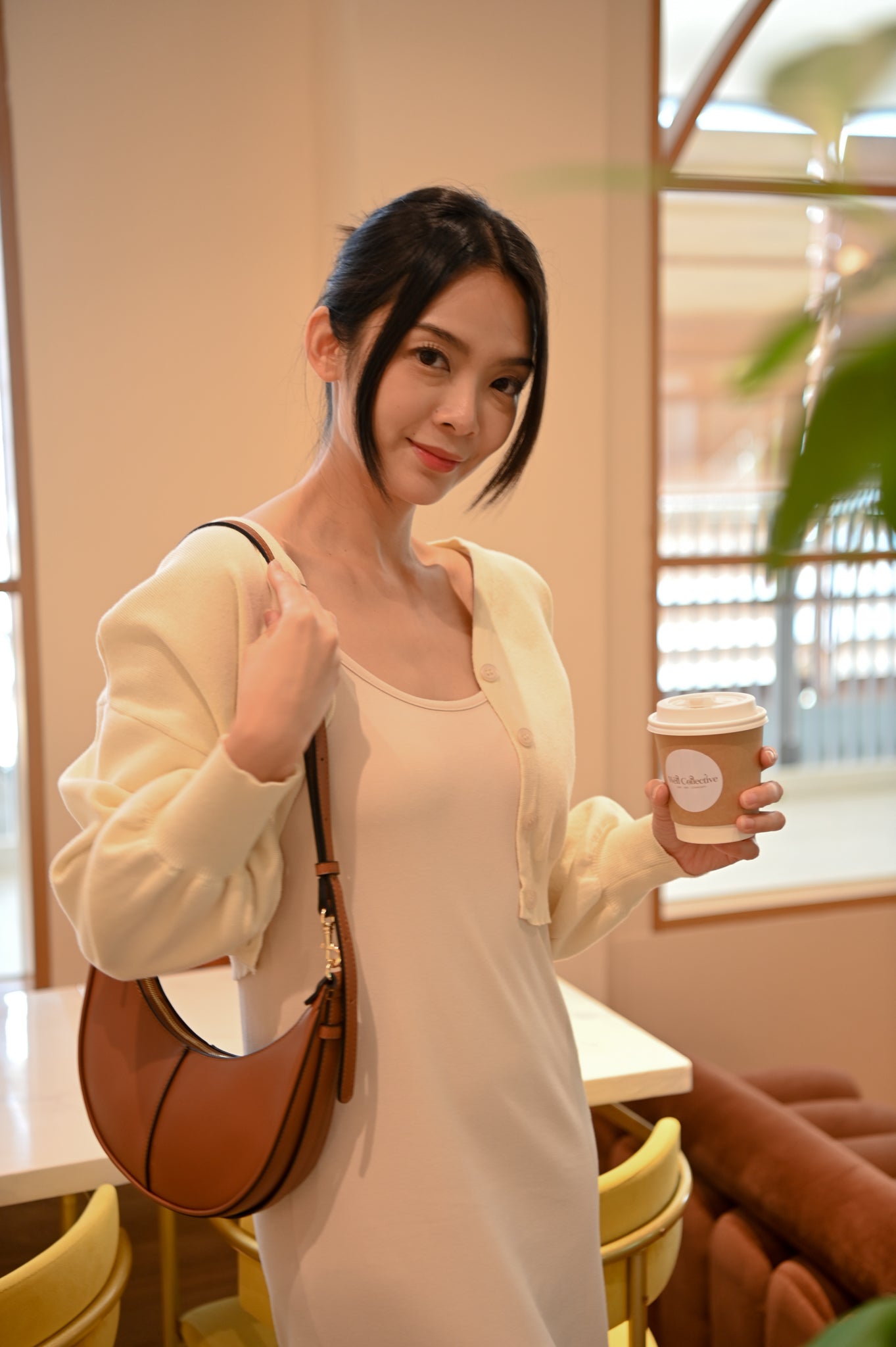 Railey Balloon Sleeve Knitted Cardigan (Cream)