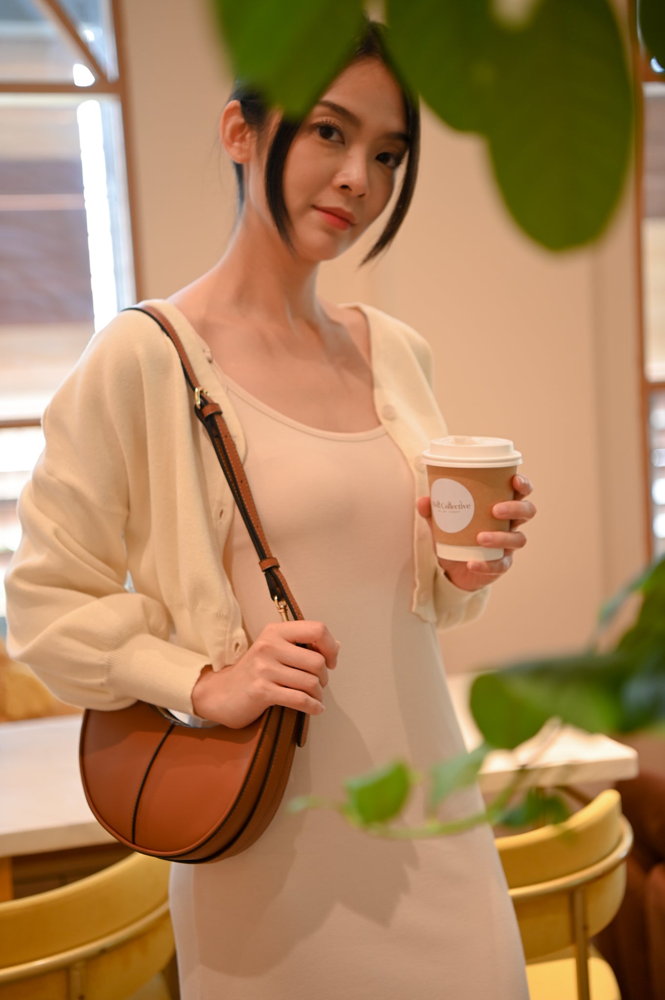 Railey Balloon Sleeve Knitted Cardigan (Cream)