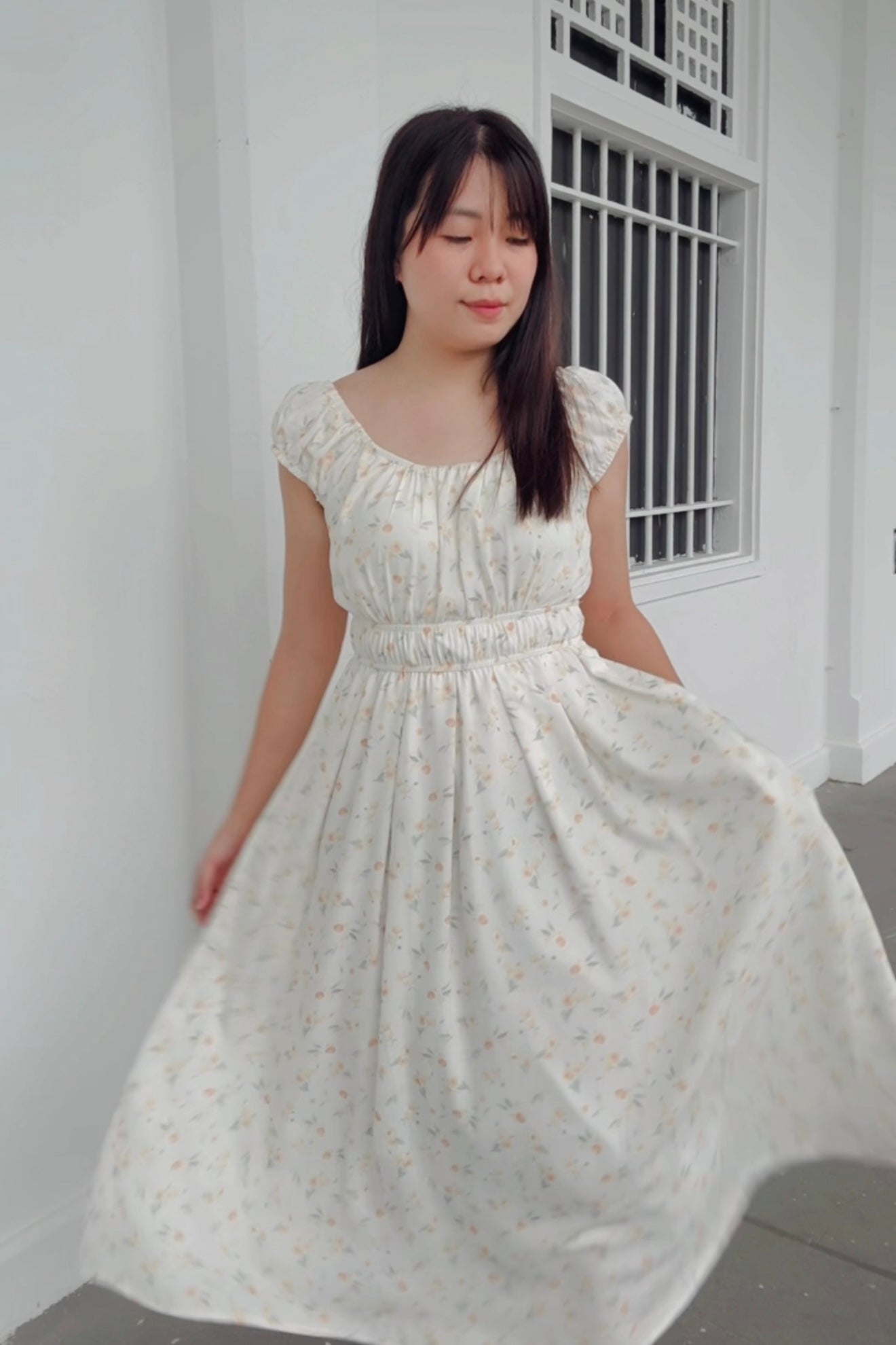 Andrea Summer Floral Padded Ruched Dress
