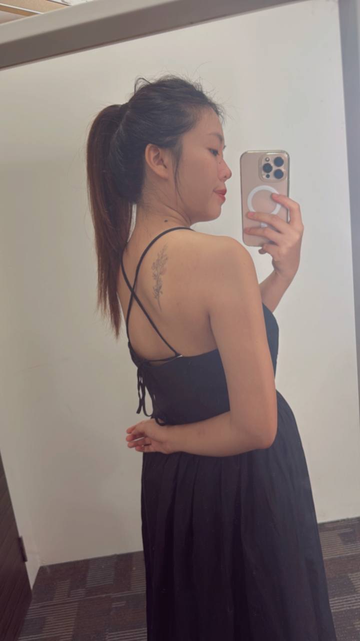 Audrey Linen Cut-Out Dress (Black)