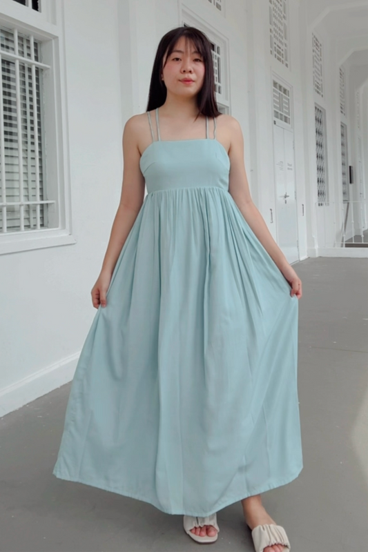 Chloe Criss Cross Maxi Dress (Aqua)