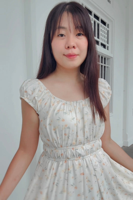 Andrea Summer Floral Padded Ruched Dress