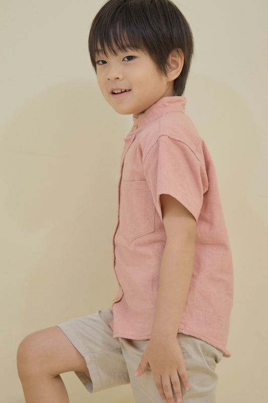 Asa Linen Cotton Shirt (Coral Pink)