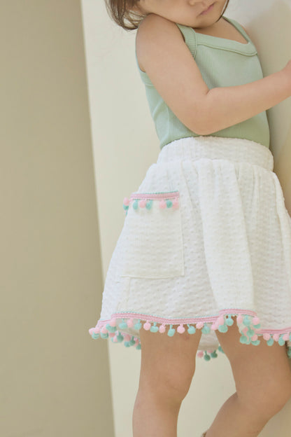 Sophia Pom Pom Skirt (Vanilla)