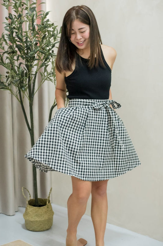 Veldah Gingham Swing Skirt