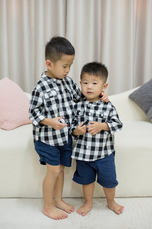 Jasper 3/4 Sleeve Gingham Shirt