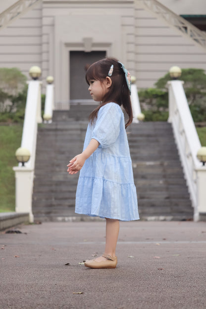 Adele Swiss Dot Kids Dress (Sky Blue)