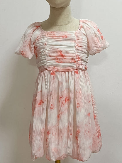 Ethereal Blush Pink Rose Sleeved Dress V2 (Kids)