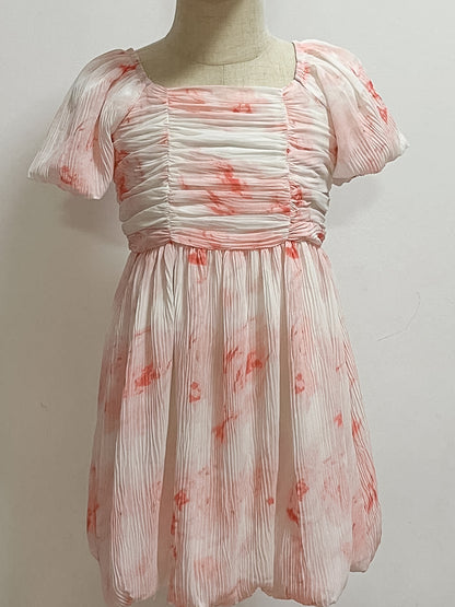 Ethereal Blush Pink Rose Sleeved Dress V2 (Kids)