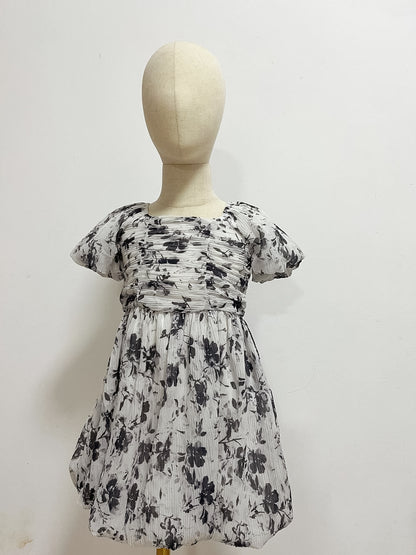 Ethereal White Floral Sleeved Dress (Kids)