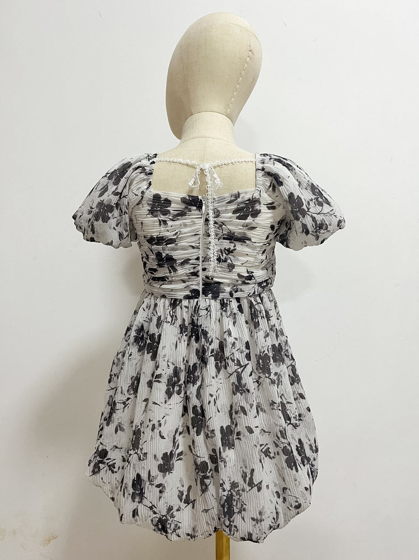 Ethereal White Floral Sleeved Dress (Kids)