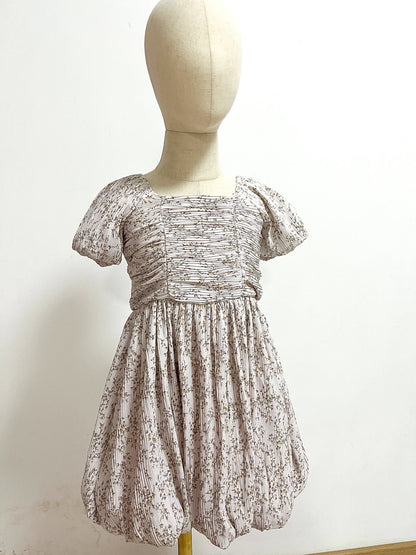 Clara Lilac Flower Sleeved Dress V2 (Kids)